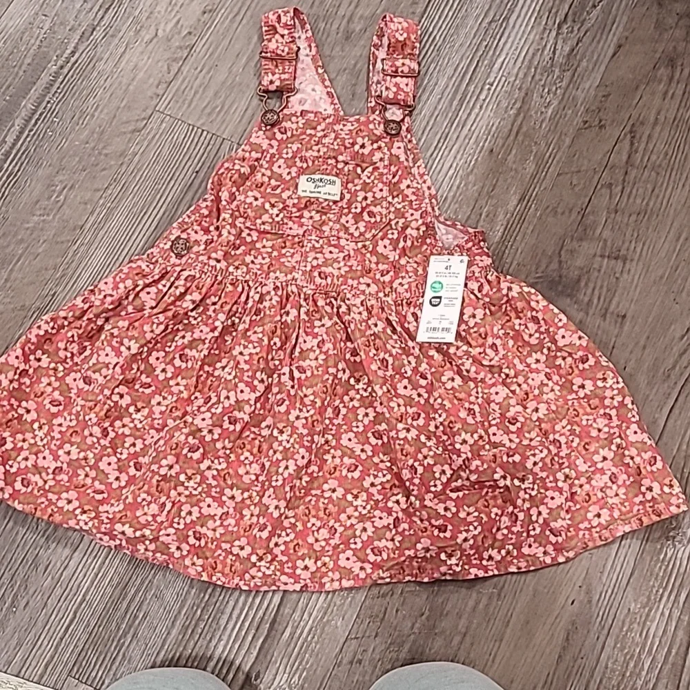 OshKosh B'gosh Pink Floral Corduroy Dress Size 18 Months